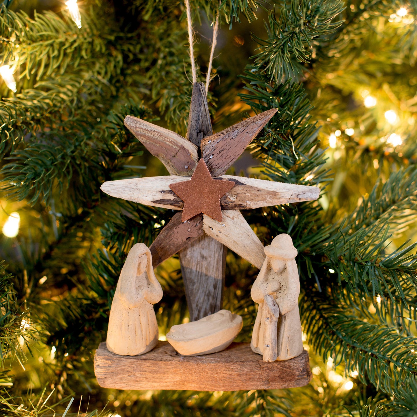 Handmade Recycled Driftwood Christmas Ornament | Fair Trade