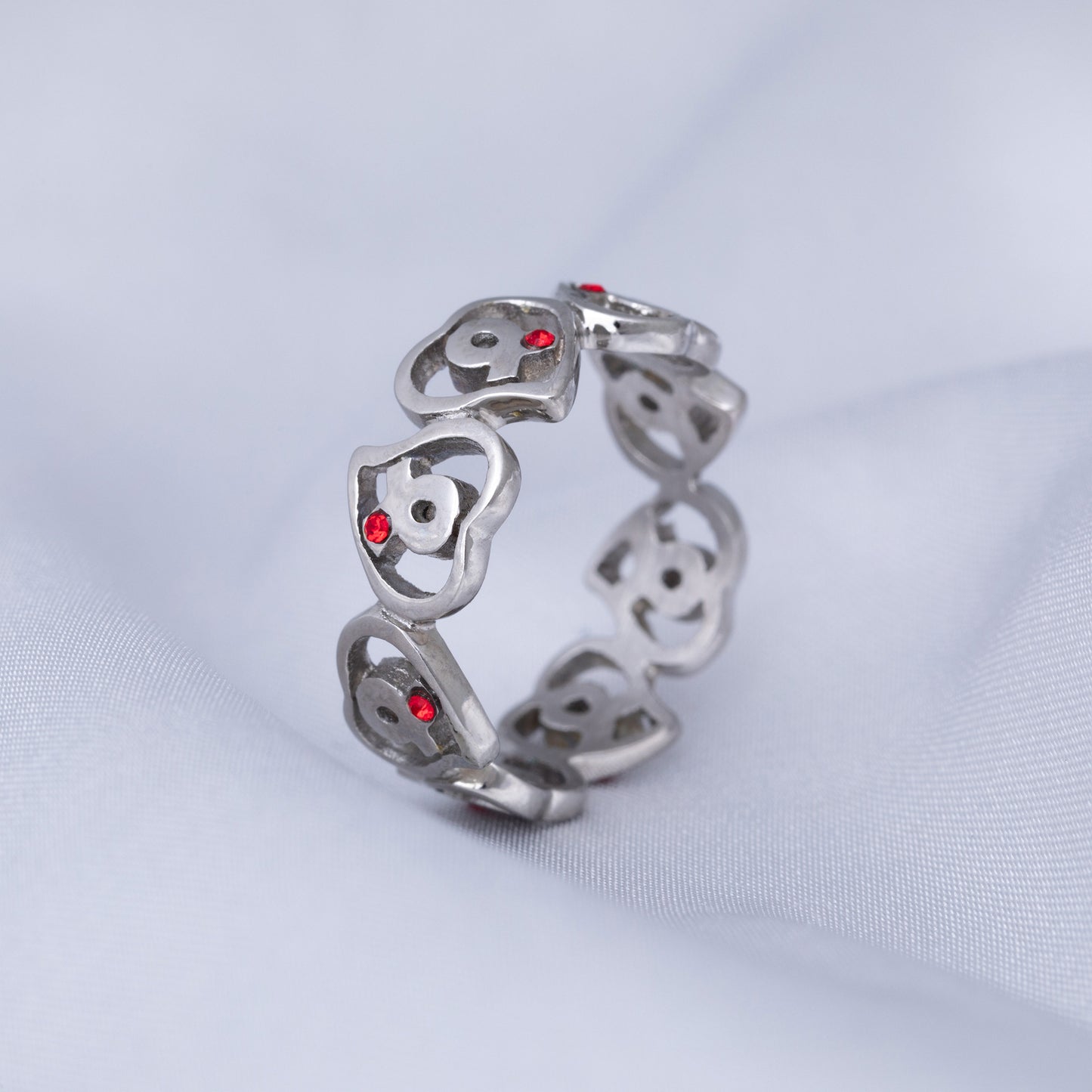 Diabetes Awareness Hearts Stainless Steel Ring