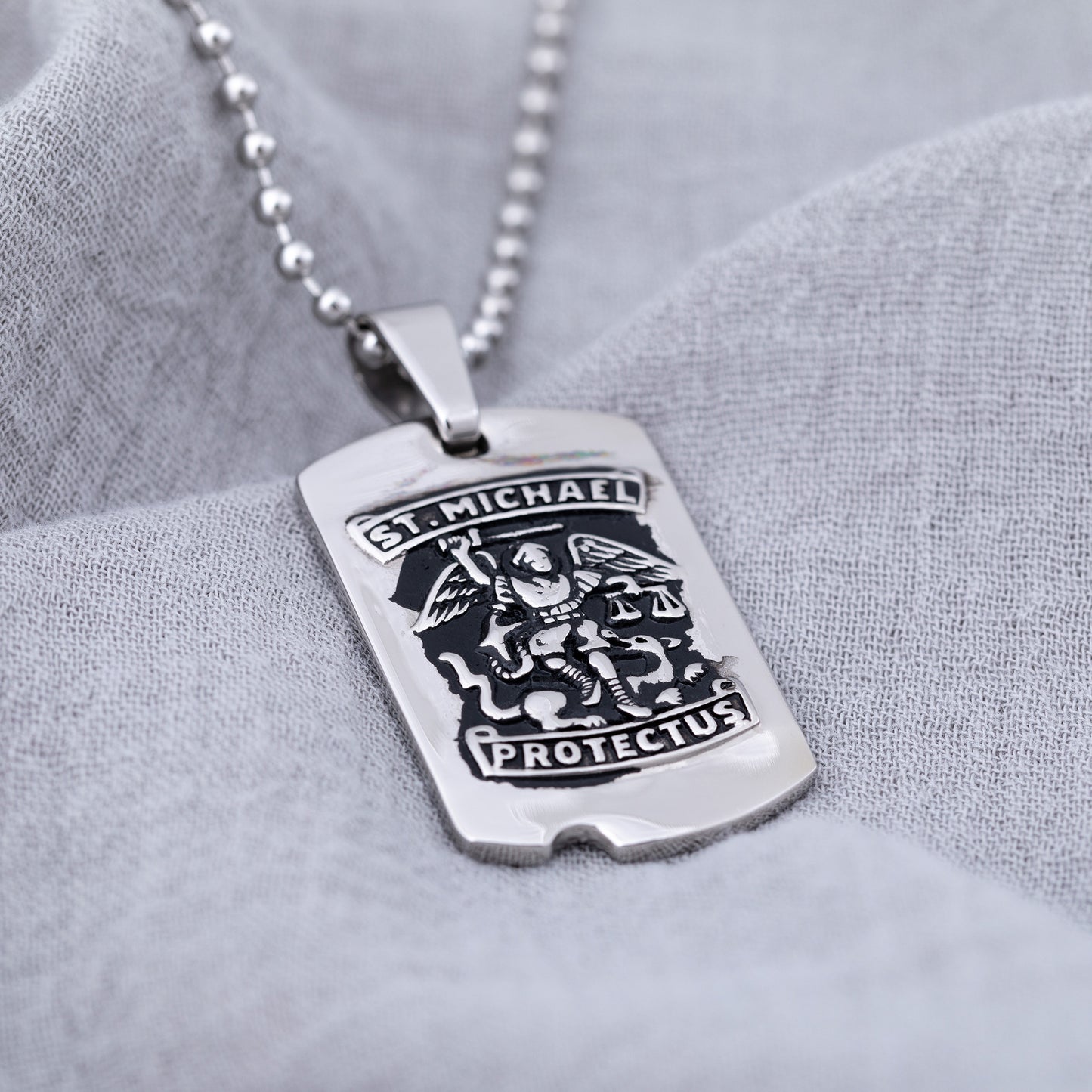 St. Michael Military Dog Tag Necklace