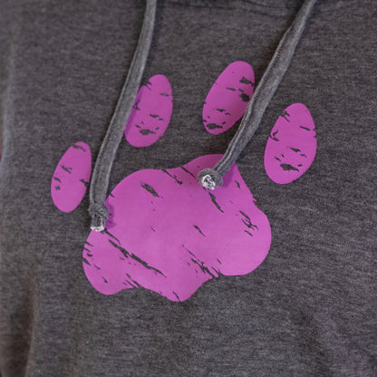 Purple Paw Stripe Burnout Pullover Hoodie