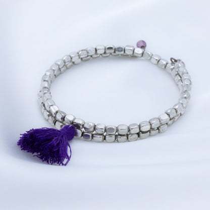 Taj Tassel Metal Bead Bracelet