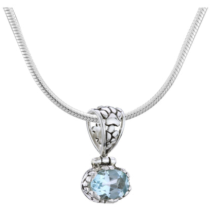 Sterling & Sky Blue Topaz Paw Necklace