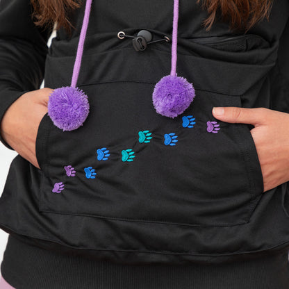 Purple Paw Pet Pouch Hooded Sweatshirt