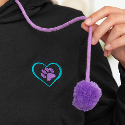 Purple Paw Pet Pouch Hooded Sweatshirt