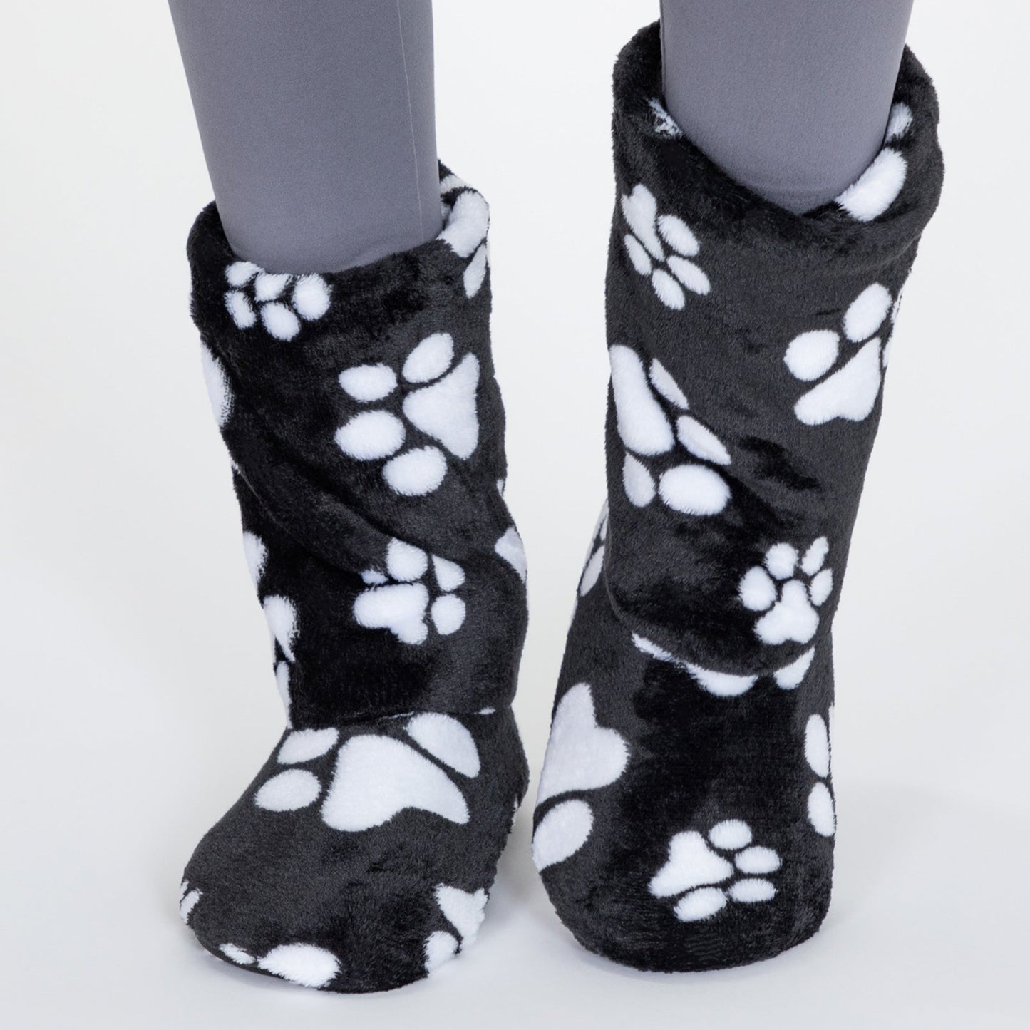 Super Cozy&trade; Paw Print Fleece Slipper Booties