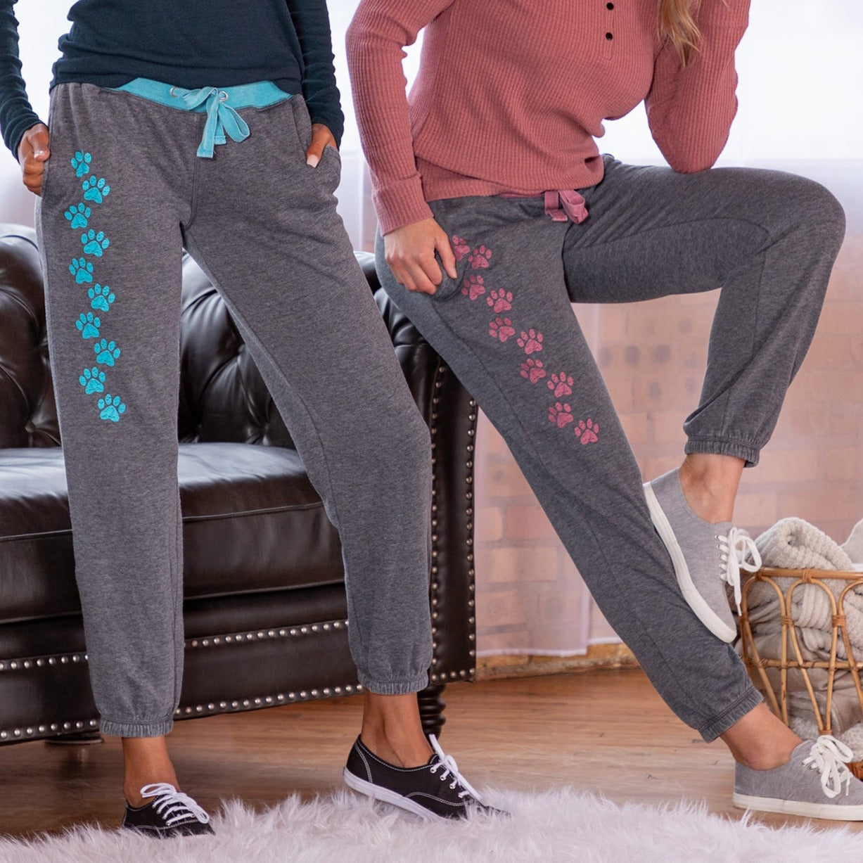 Walking Paws Burnout Sweatpants with Pockets