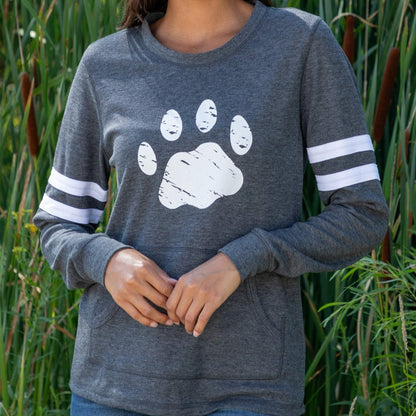 Paw Stripe Thermal Long Sleeve Top