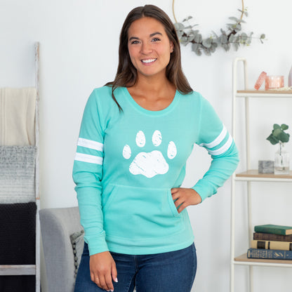 Paw Stripe Thermal Long Sleeve Top