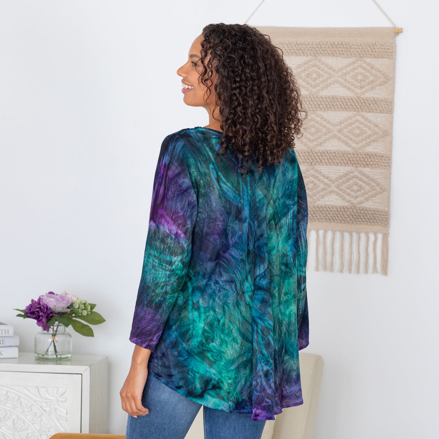 Peacock Love Long Sleeve Tunic | Fair Trade