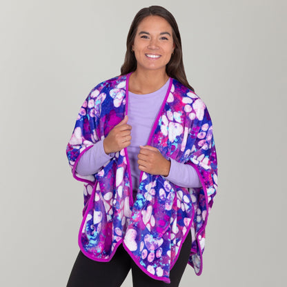 Super Cozy&trade; Paw Print Pocket Shawl