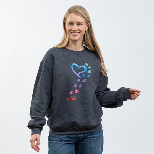 Rainbow Paws To My Heart Crewneck Sweatshirt