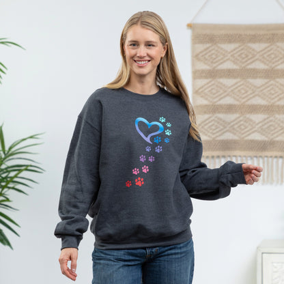 Rainbow Paws To My Heart Crewneck Sweatshirt