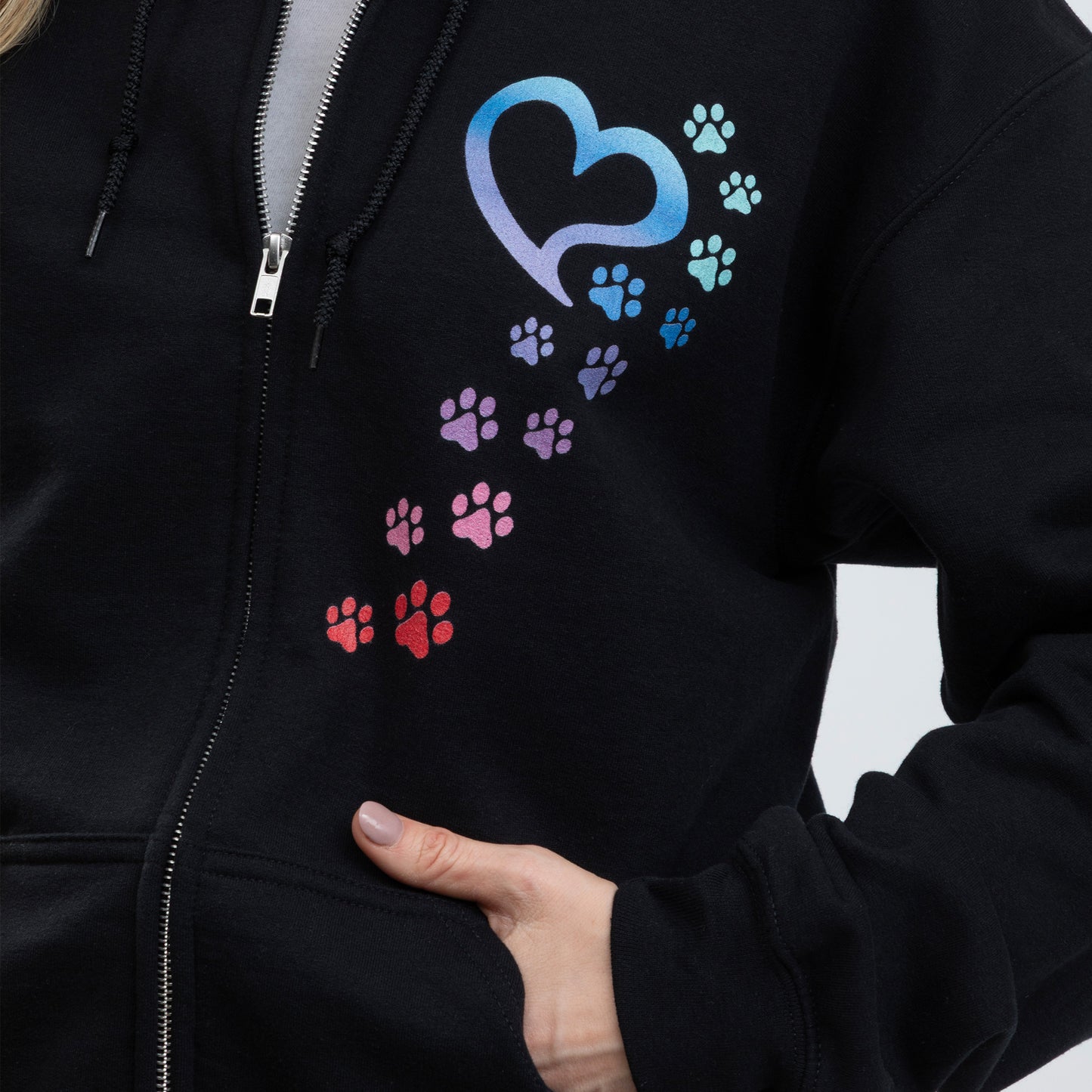 Rainbow Paws To My Heart Heavy Blend Zip Hoodie