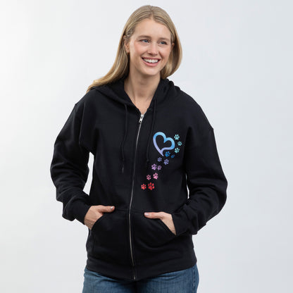 Rainbow Paws To My Heart Heavy Blend Zip Hoodie