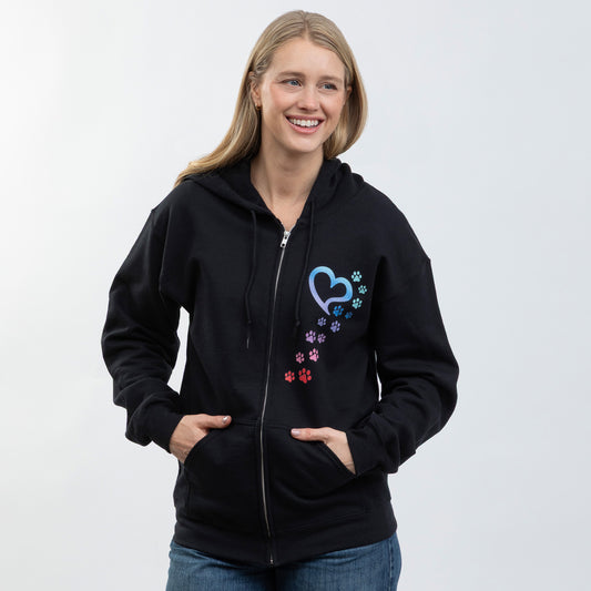 Rainbow Paws To My Heart Heavy Blend Zip Hoodie