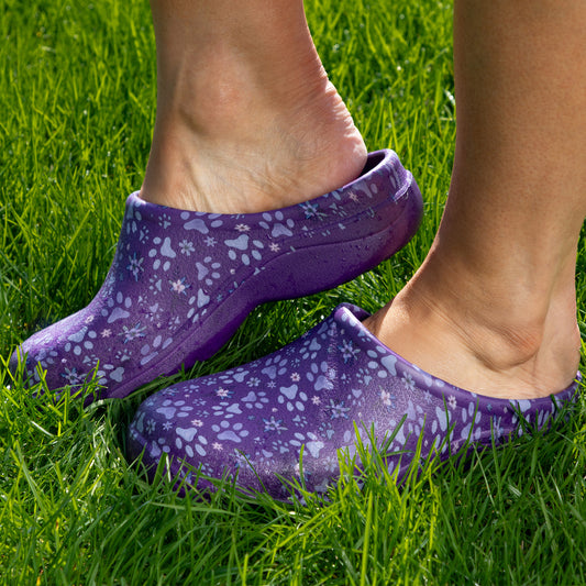 Paw Print Garden Clogs