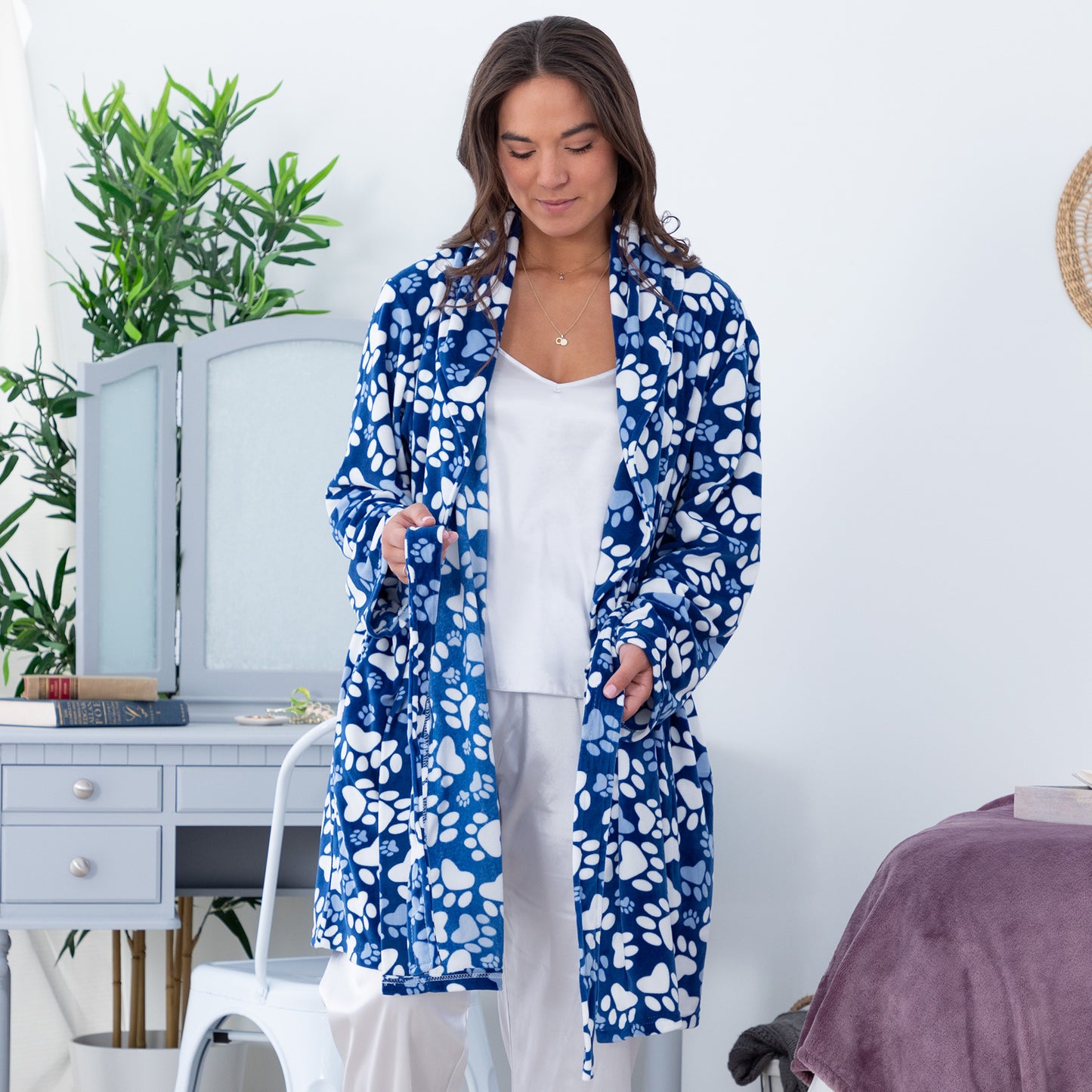 Super Cozy&trade; Paws & More Paws Bathrobe