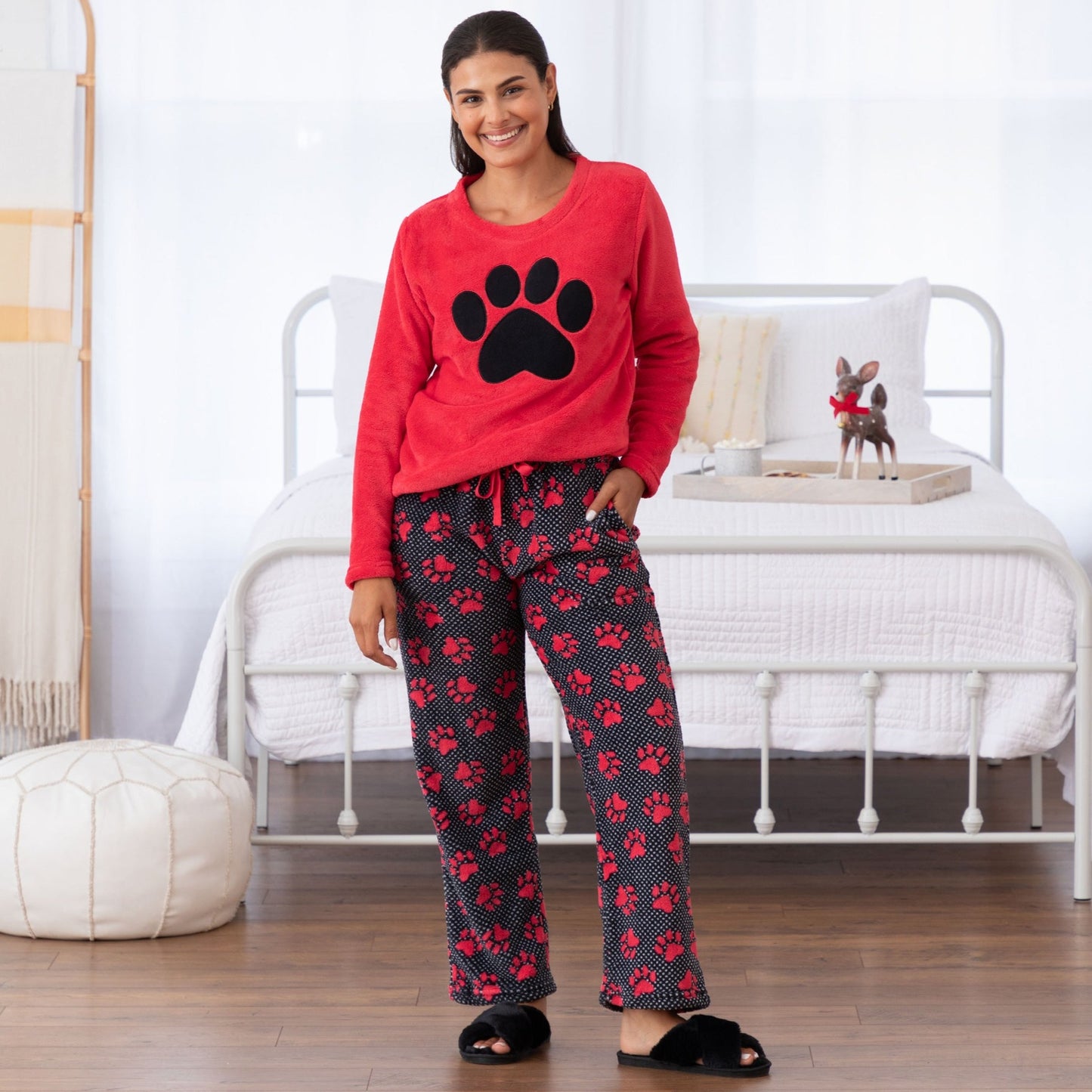 Gradient Paws & Polka Dot Pajama Set