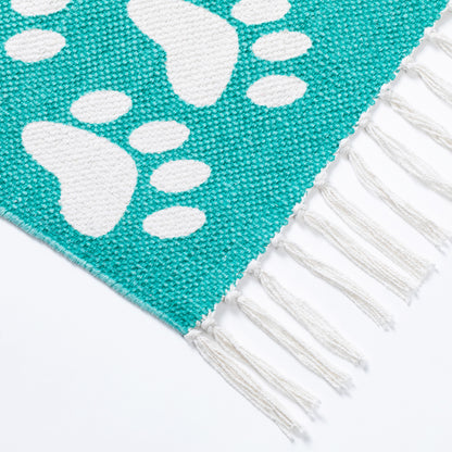 Printed Paws Woven Cotton Rug