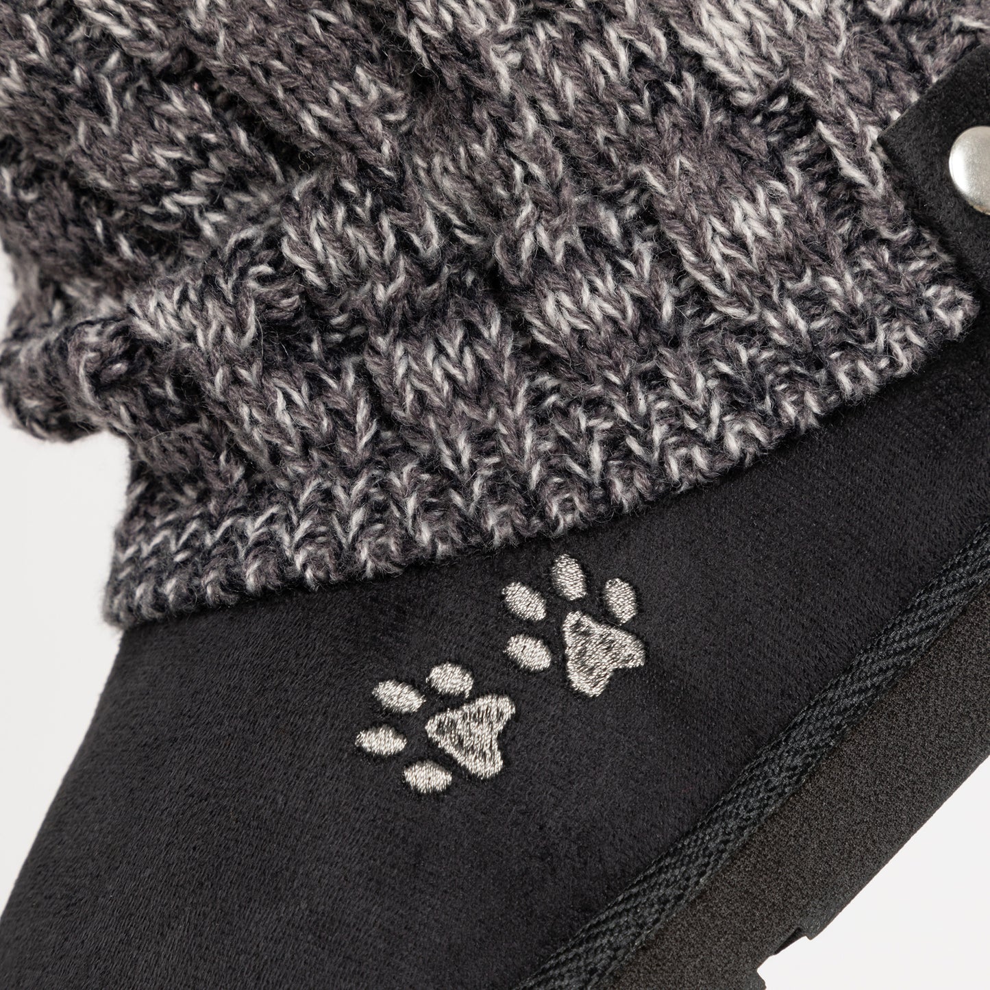 Paw Print Cozy Knitted Ankle Boots