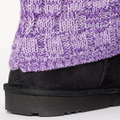 Paw Print Cozy Knitted Ankle Boots