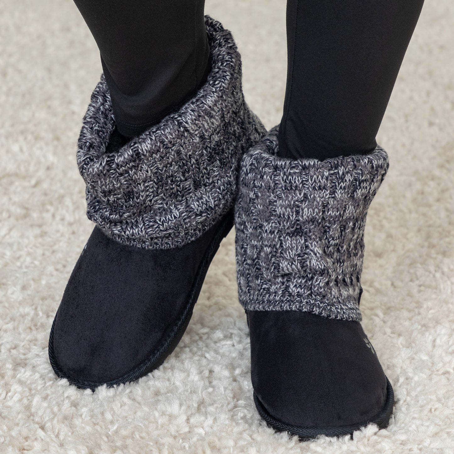 Paw Print Cozy Knitted Ankle Boots