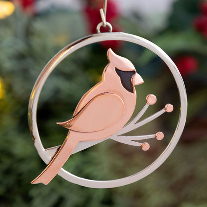 Mixed Metals Cardinal Ornament