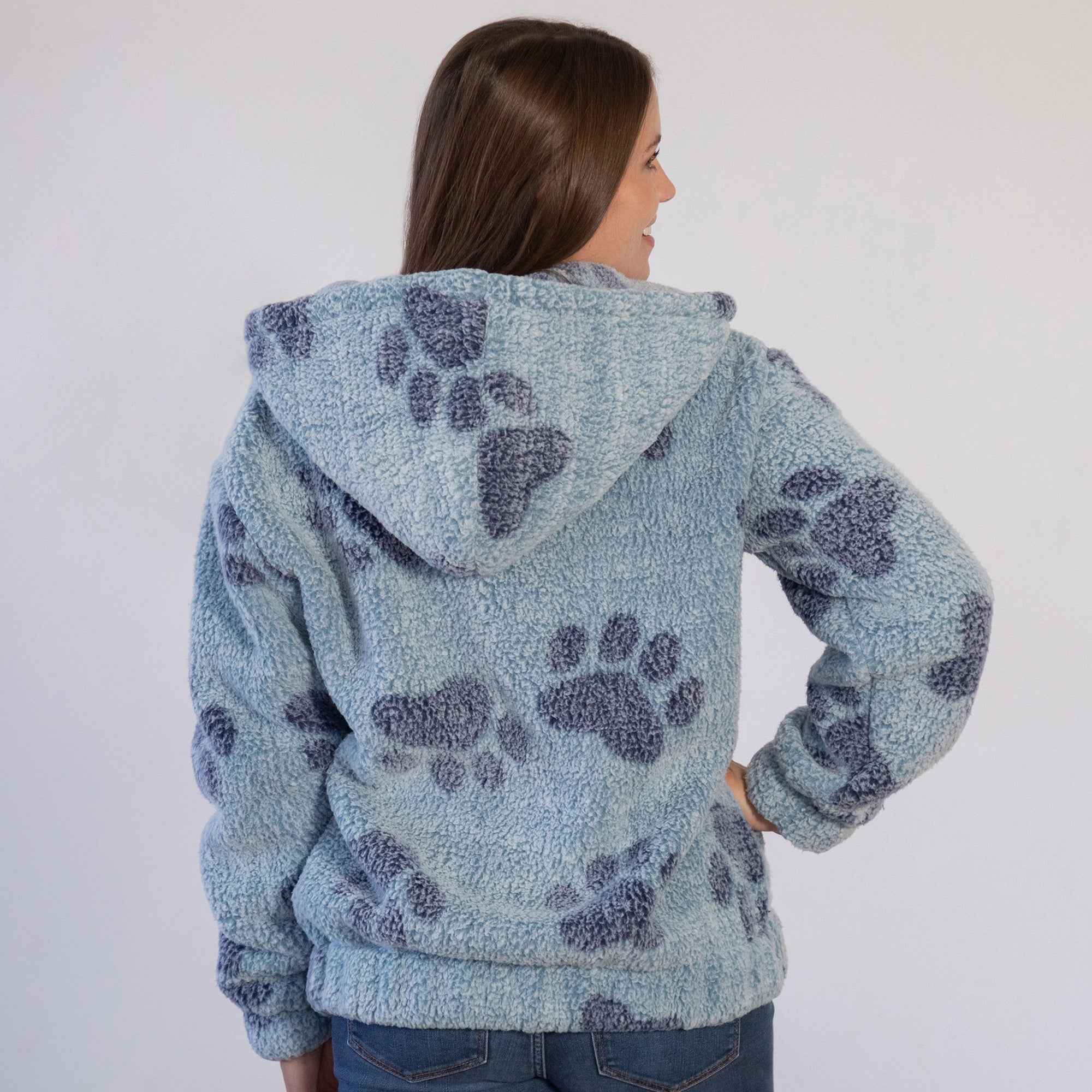 Cozy in Paws Plush Sherpa Fleece Hooded Jacket The Animal Rescue Site
