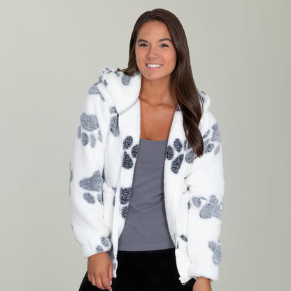 Cozy in Paws Sherpa Fleece Hooded Jacket