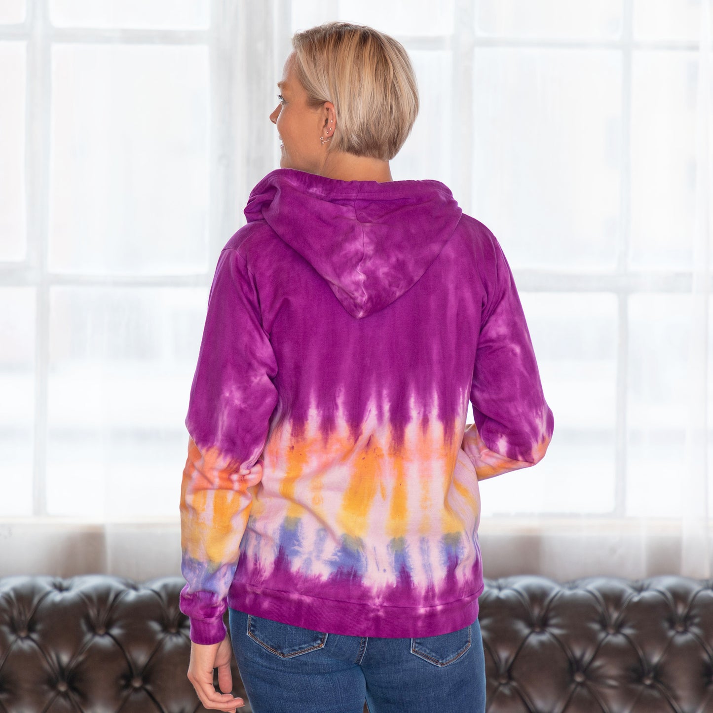 Blurred Rainbow Lightweight Hooded Jacket