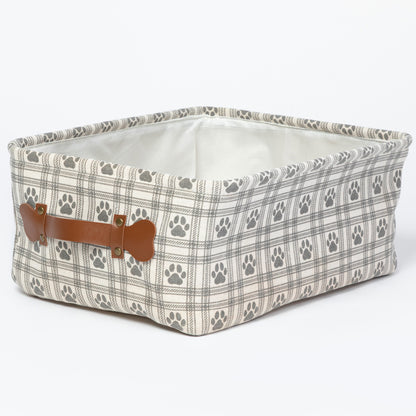Paw Print Storage Basket with Handles