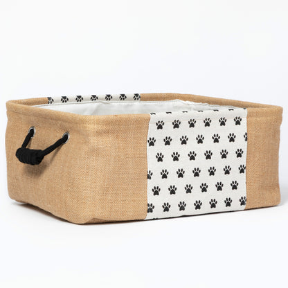 Paw Print Storage Basket with Handles