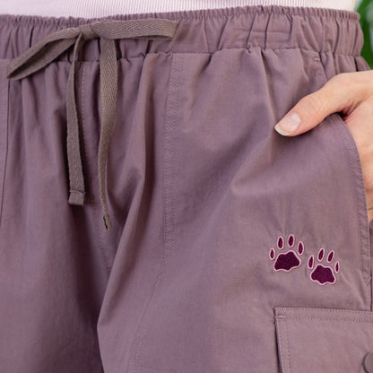 Paw Print Cargo Canvas Shorts