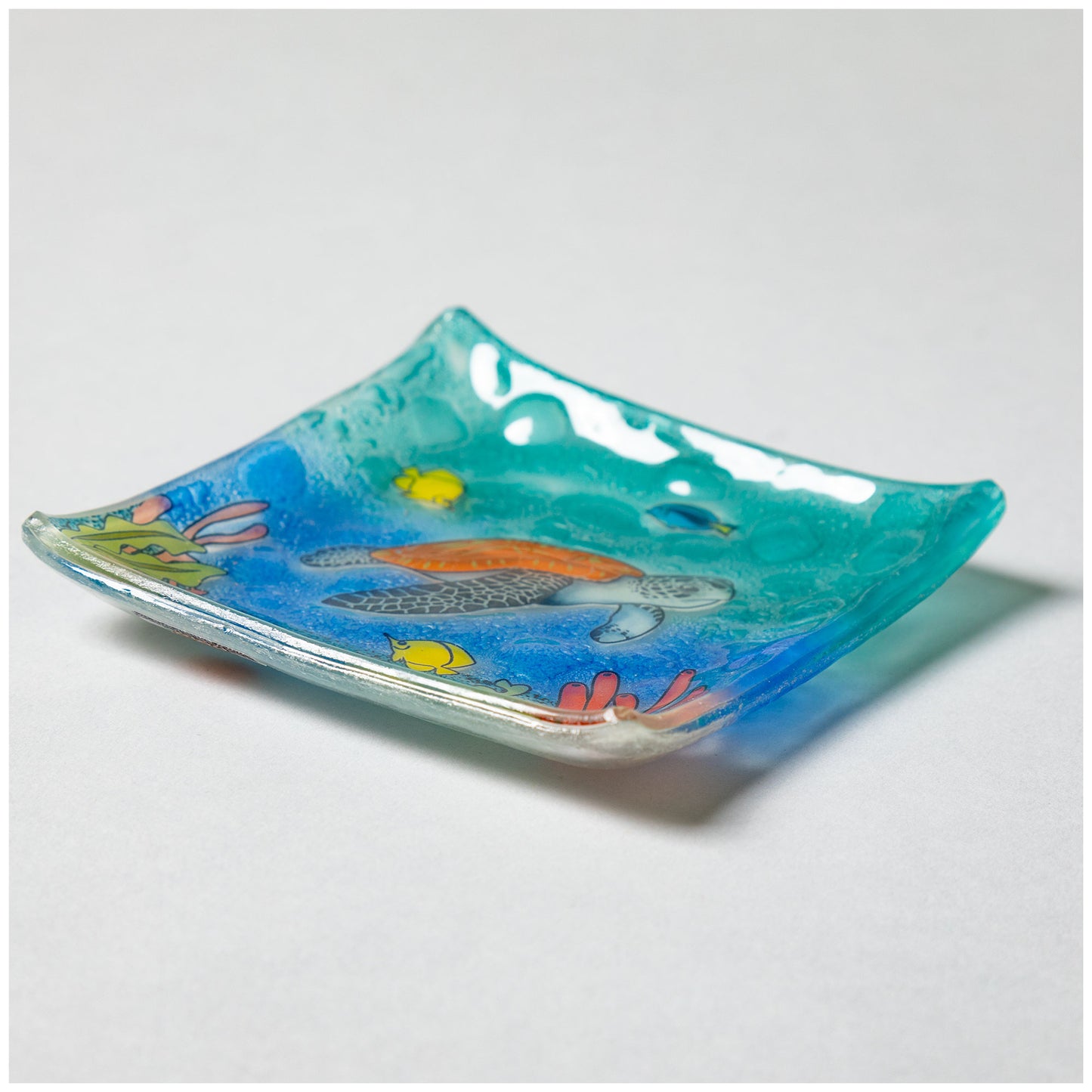 Hand Painted Recycled Glass Dish