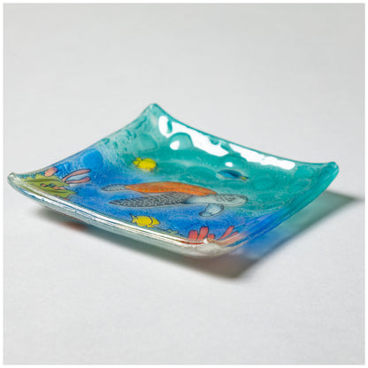 Hand Painted Recycled Glass Dish