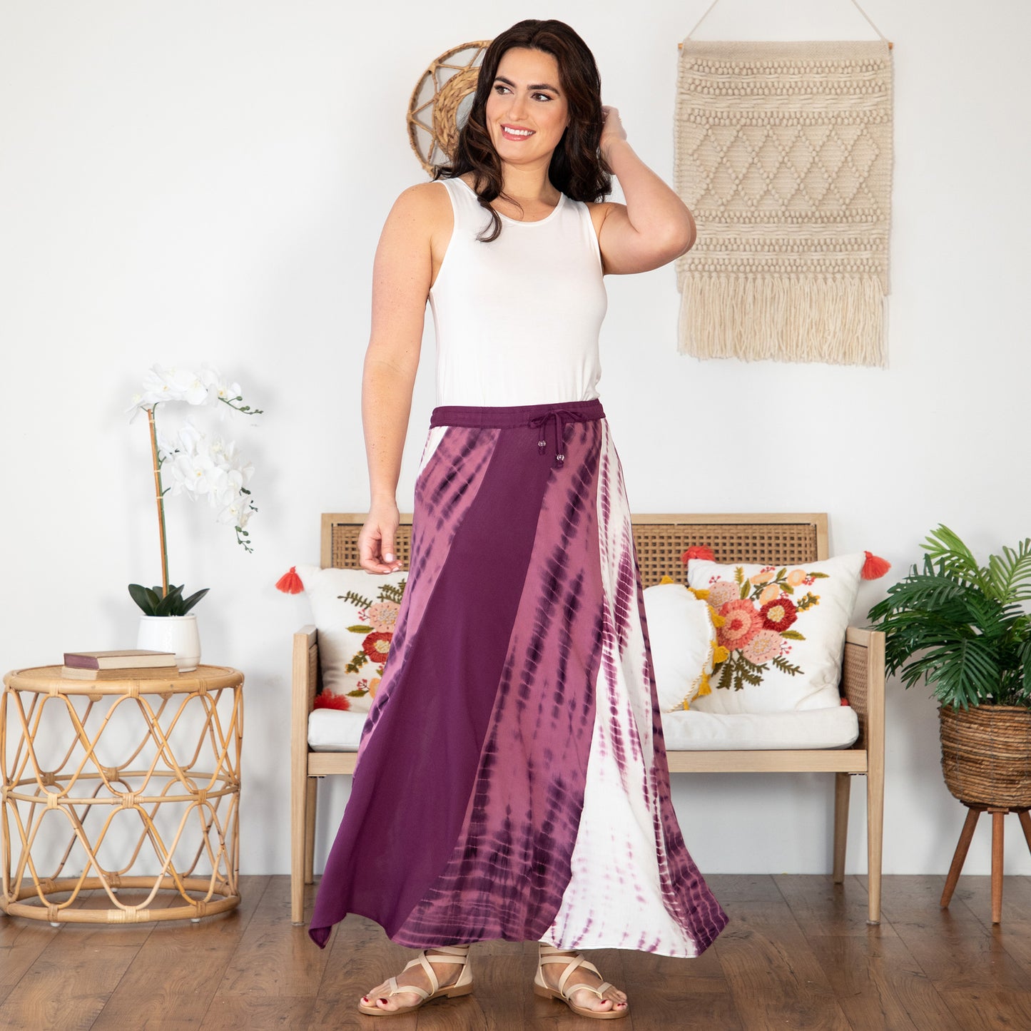 Twisted Maxi Tie-Dye Skirt