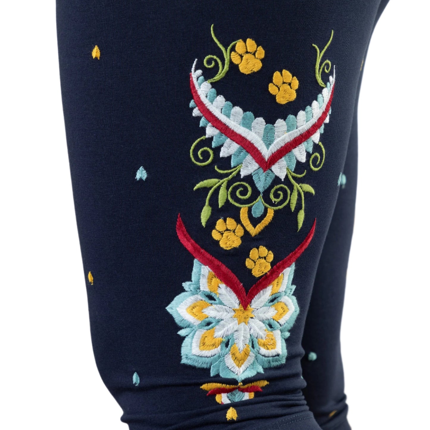 Embroidered Stretch Capris