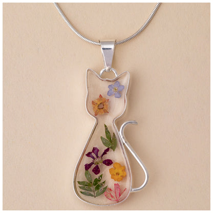 Real Flowers & Sterling Necklace
