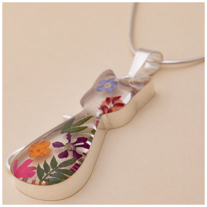 Real Flowers & Sterling Necklace