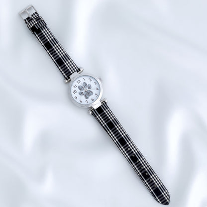 Plaid Paw Print Watch