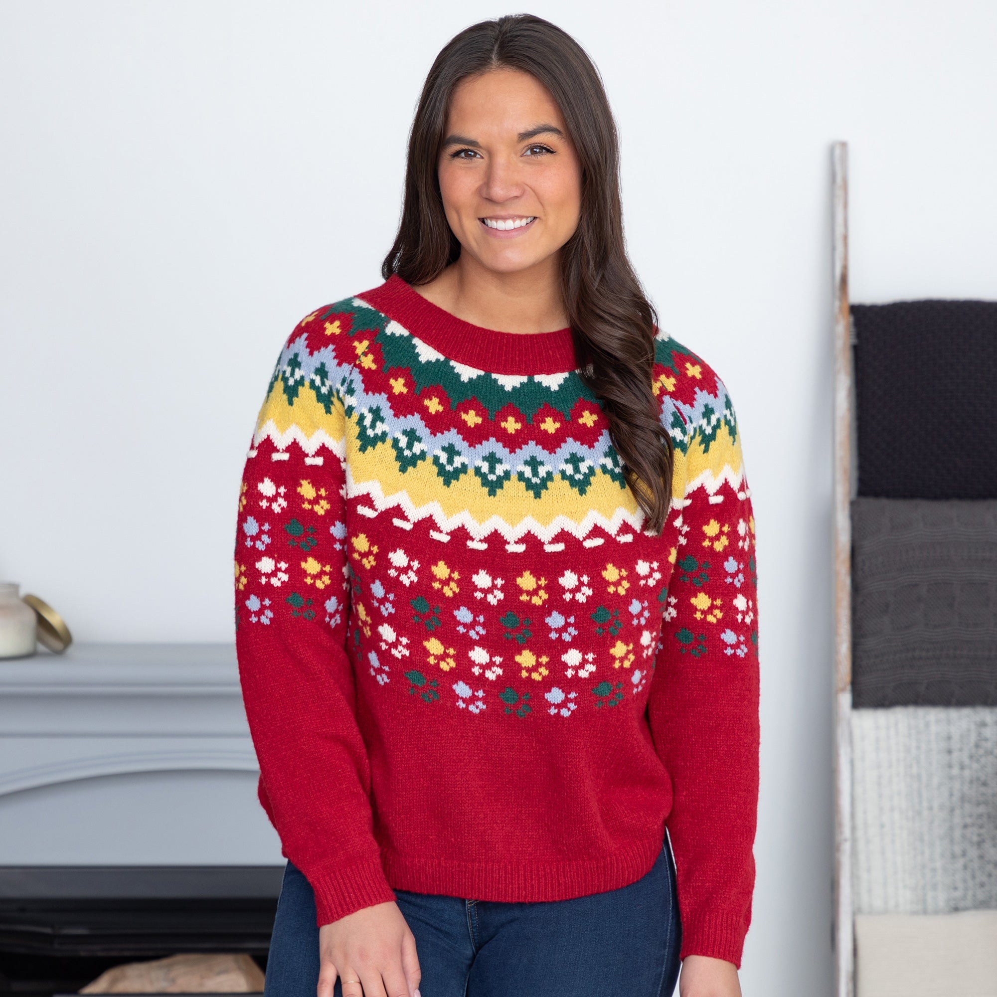 The Animal Rescue Site Nordic Paw Print Knitted Sweater XL