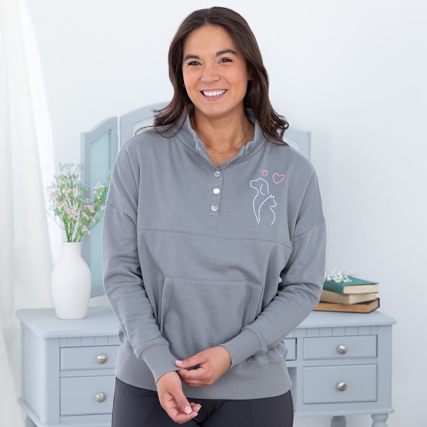 Animal Fun Snap Cadet Pullover