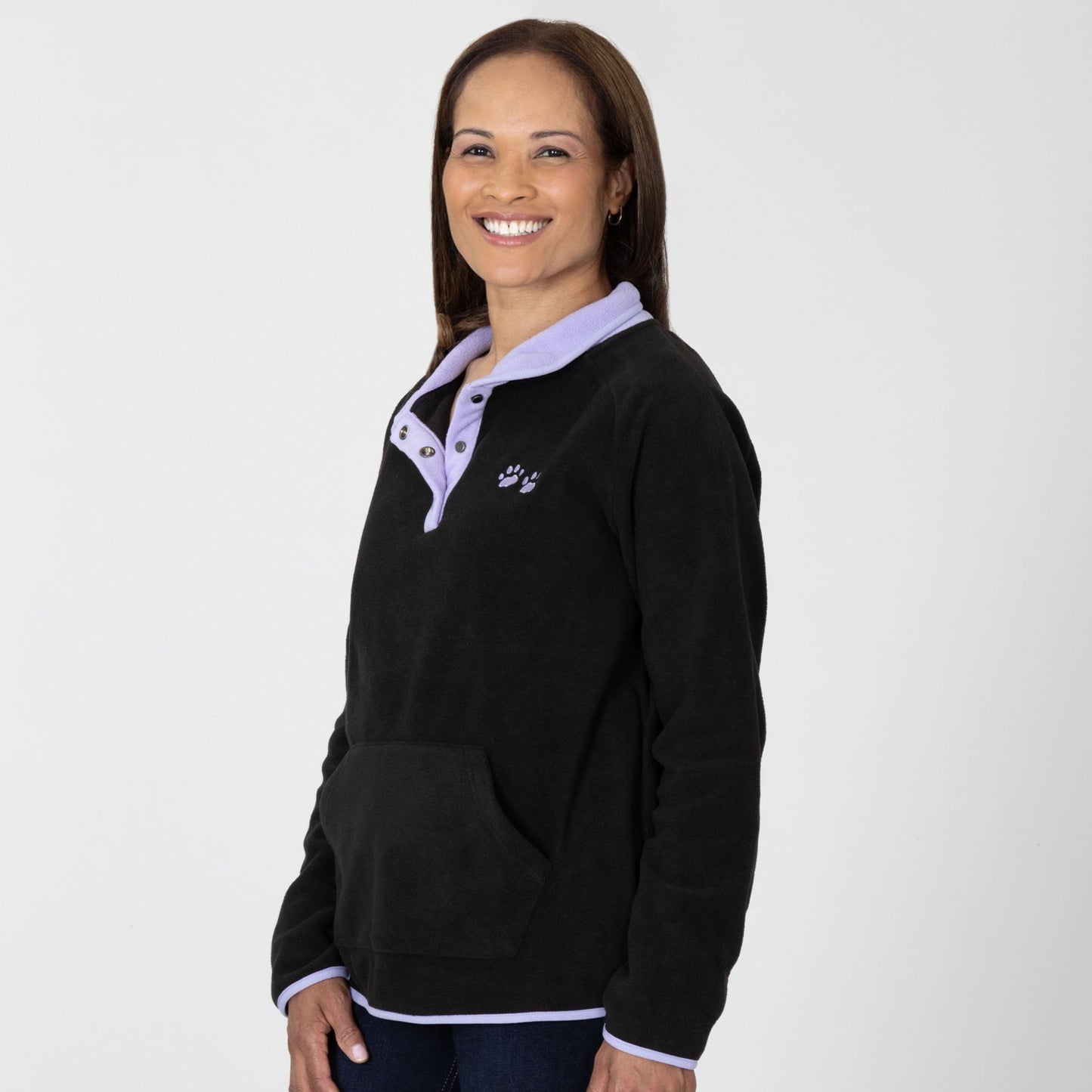 Paw Print Cadet Snap Fleece Pullover