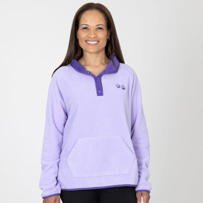 Paw Print Cadet Snap Fleece Pullover