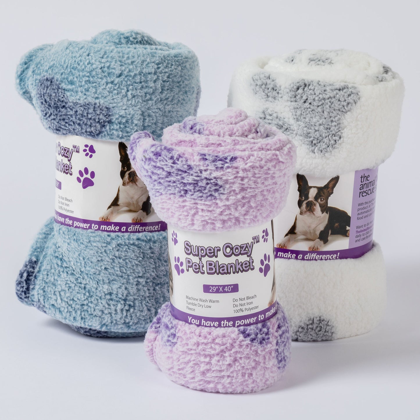 Paws I Love You Plush Sherpa Fleece Pet Blanket