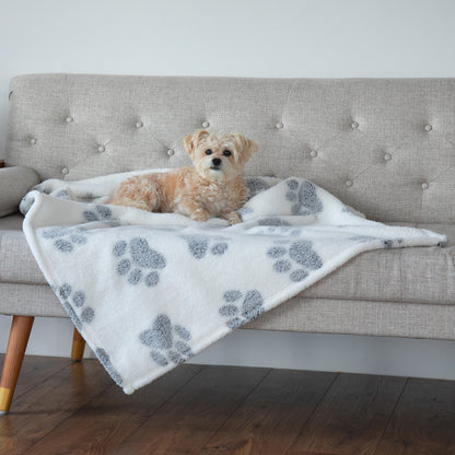 Paws I Love You Plush Sherpa Fleece Pet Blanket