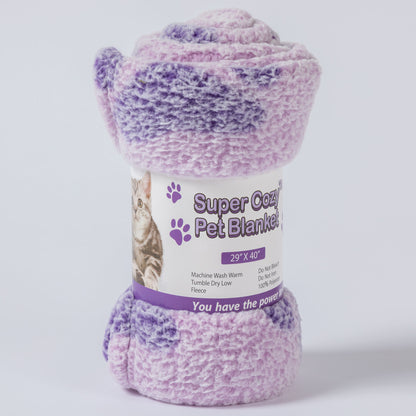 Paws I Love You Plush Sherpa Fleece Pet Blanket