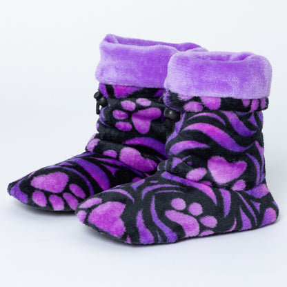 Super Cozy&trade; Deluxe Paw Non-Slip Toggle Slipper Booties