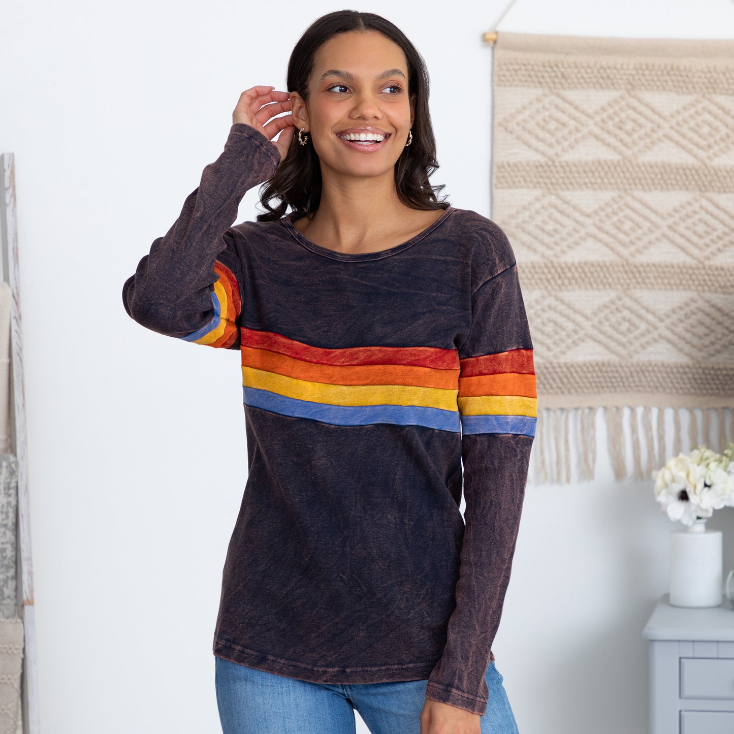 Never Ending Rainbow Long Sleeve Top | Fair Trade