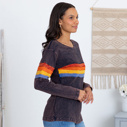 Never Ending Rainbow Long Sleeve Top | Fair Trade